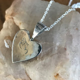 Heart Pendent 925 Silver with 14k Gold Heart Center, 18"Chain