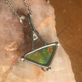 Exquisite Ethiopean Opal with Emerld Accent 16" chain