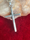 Sterling Silver Cross Necklace with Turquoise Stone