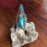 Opalescent Petrified Wood Ring in Sterling Silver