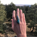 Opalescent Petrified Wood Ring in Sterling Silver