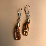 Opalescent Freshwater Pearl Sterling Silver Earrings