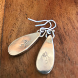 Elegant Custom Teardrop Ammolite Inlay Earrings Set in Sterling Silver – Artist Signed