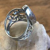 Lapis Lazuli Art Deco Ring Sterling Silver