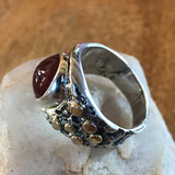 Powerful Ruby Men's Ring in Sterling Silver and 14k Gold
