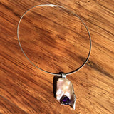 Pearl and Amethyst Pendant in Sterling Silver