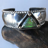 Opal Cuff in Sterling Silver with  Gold Accents