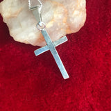 Sterling Silver Cross Necklace With Four Gold Bead Accents