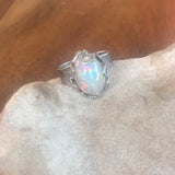 Magnifiscent Ethiopian Opal Ring in 925 Silver, Custom Design
