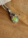 Exquisite Ethiopian Opal pendant on silver chain