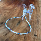 Polar Blue Ethiopian Opal Necklace With Amethyst and Turquoise Accents and Clasp