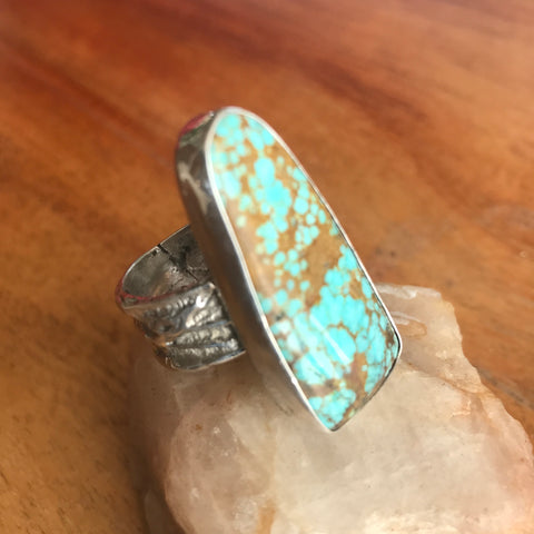 Rare #8 Turquoise Ring Set in Sterling Silver