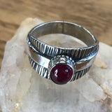 Men's Ruby Cabochon Sterling Silver Ring