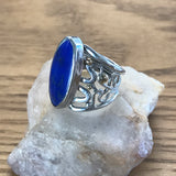 Lapis Lazuli Art Deco Ring Sterling Silver