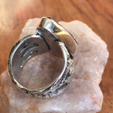 Men's Fire Agate Ring in Sterling Silver