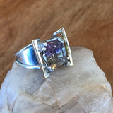 Exquisite Fancy Ametrine Ring in 14k Gold and Sterling Silver
