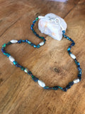Black Opal Free Form Necklace With Silver Accents